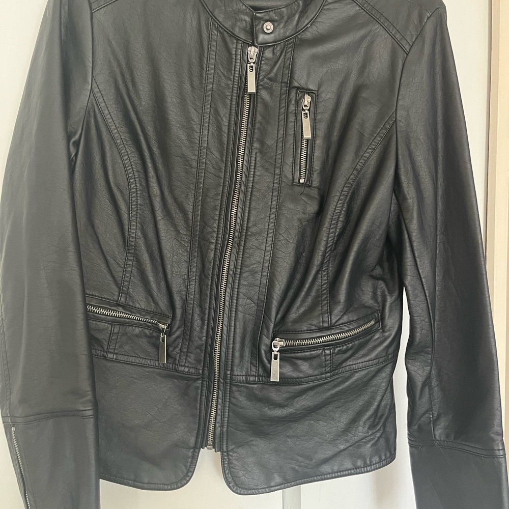 Apt. 9 Black Leather Motorcycle Jacket